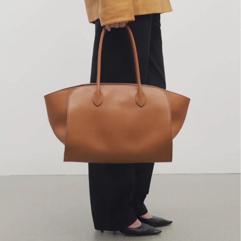 Kendou Same THE * Marlo Cowhide Old Money Wind Handbag Shopping Bag Tote Big Bag Underarm Briefcase