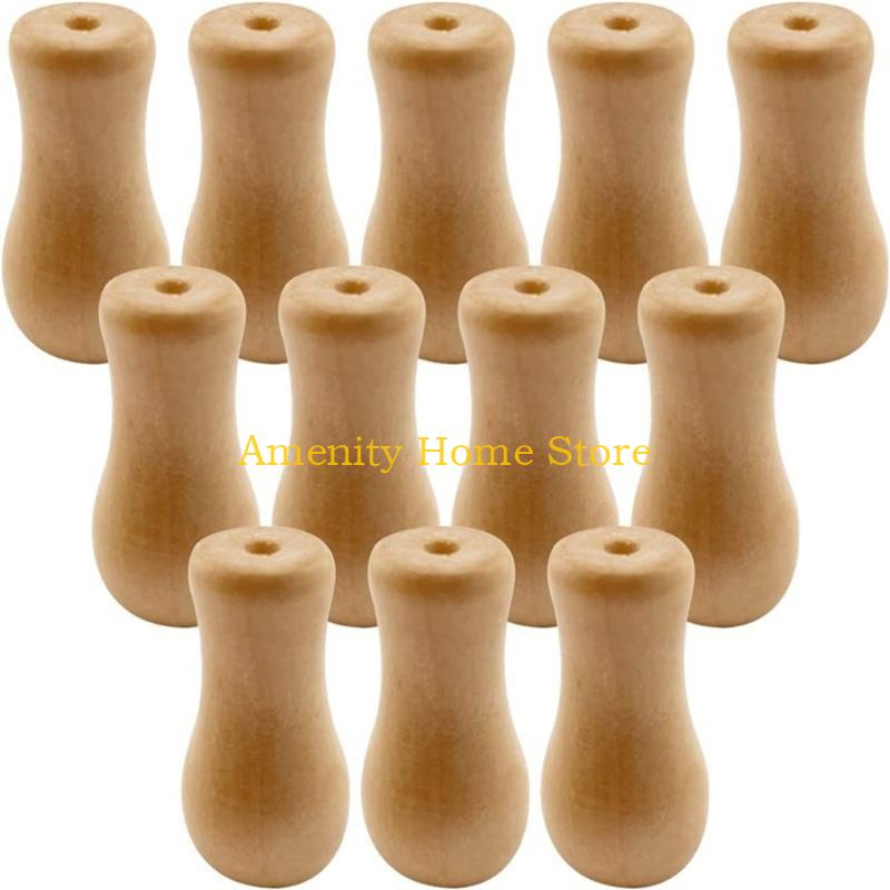 F26C 12 Pack Window Blind Wood Cord Tassels Knobs Cord Drapery Hangings Bead Drop Balls Pulls End for DIY Craft Home Curtain