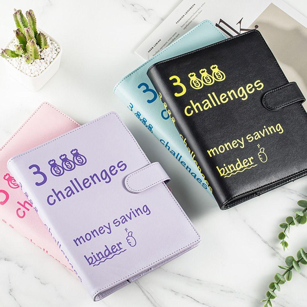 

Блокнот PU 100 Envelope Challenge с 6 отверстиями. Блокнот для экономии денег.