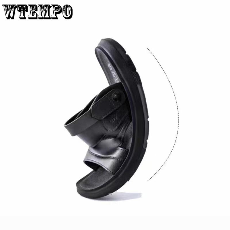 WTEMPO Mens Summer Sandals Thick Bottom Soft Bottom Casual Slides Slip Resistant Indoor Slipper Fashion Hiking Shoes Seaside Outdoor Beach Shoes