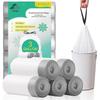 Bolsas de Basura de 3 Galones con Cordón, Bolsas Pequeñas para Basura, Paquete de 100, Resistentes al Desgarro y a Prueba de Fugas para Cocina, Oficina, Blanco