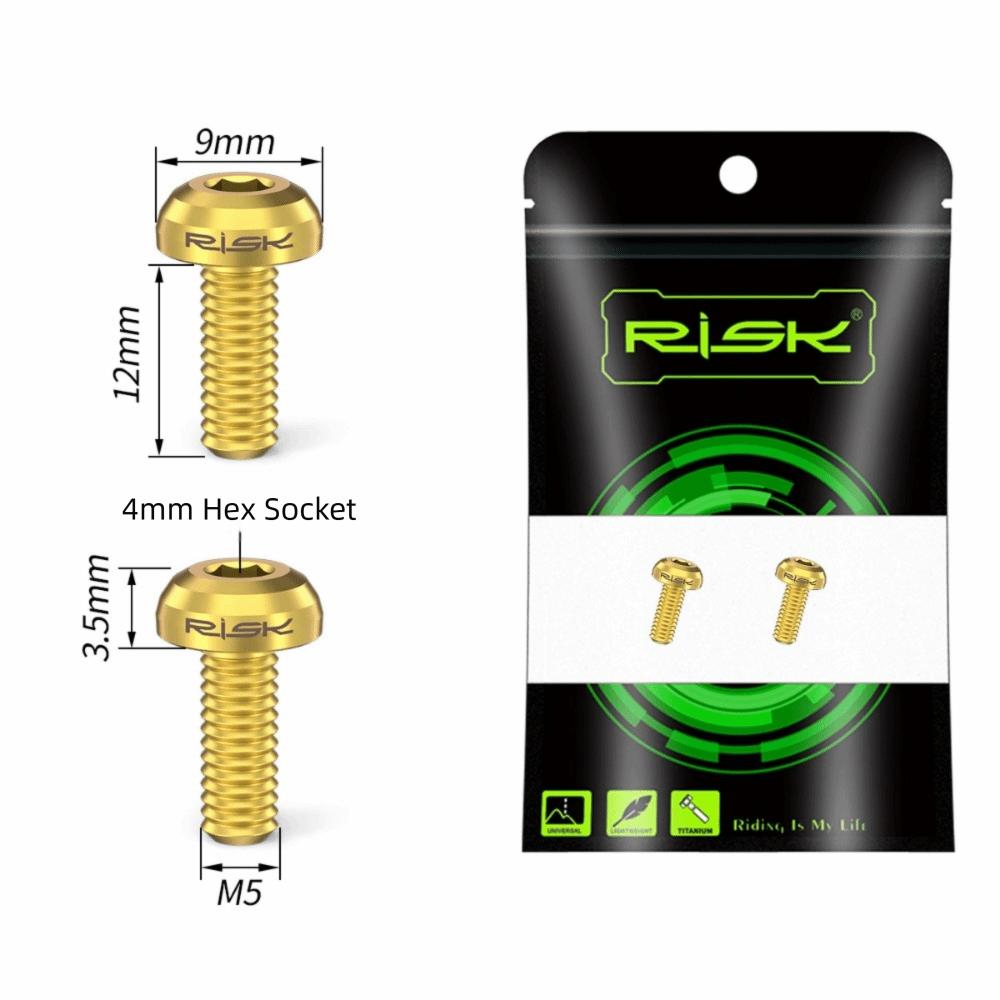 2PCS High Quality Titanium Bike Fixing Screws Multicolor with Gasket Water Holder Screws M5x12mm Install Screws Road Bike