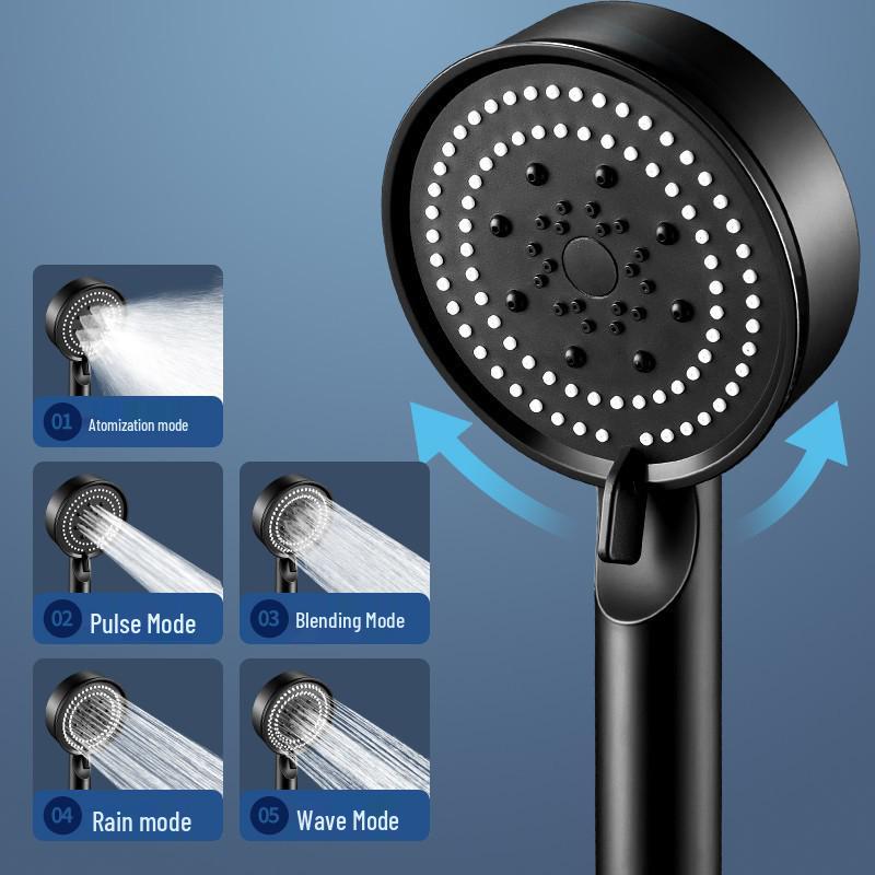 Supercharged High-Pressure Shower Head with Hose Set