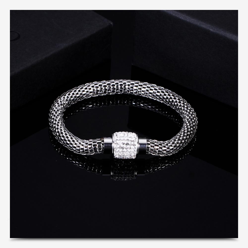 18 Karat Gold Inlay Diamant Hohl Edelstahl Retro Kabelarmband