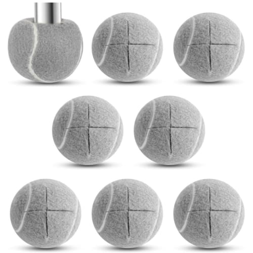 

KAGUASHI Tennis Ball-Shaped Chair Leg Covers/Chair Socks, Set of 8, Prevent Floor Scratches, Absorb Shock, and Provide Soundproofing (Gray, 6.5cm Diam