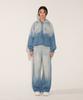 Salty Pebble Gradation Denim Flared Hood Zip Up [Blue]