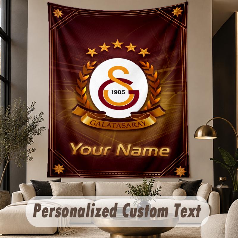 Custom Text Tapestry Galatasaray FC Print Wall Tapestry Indoor Living Room Wall Decor