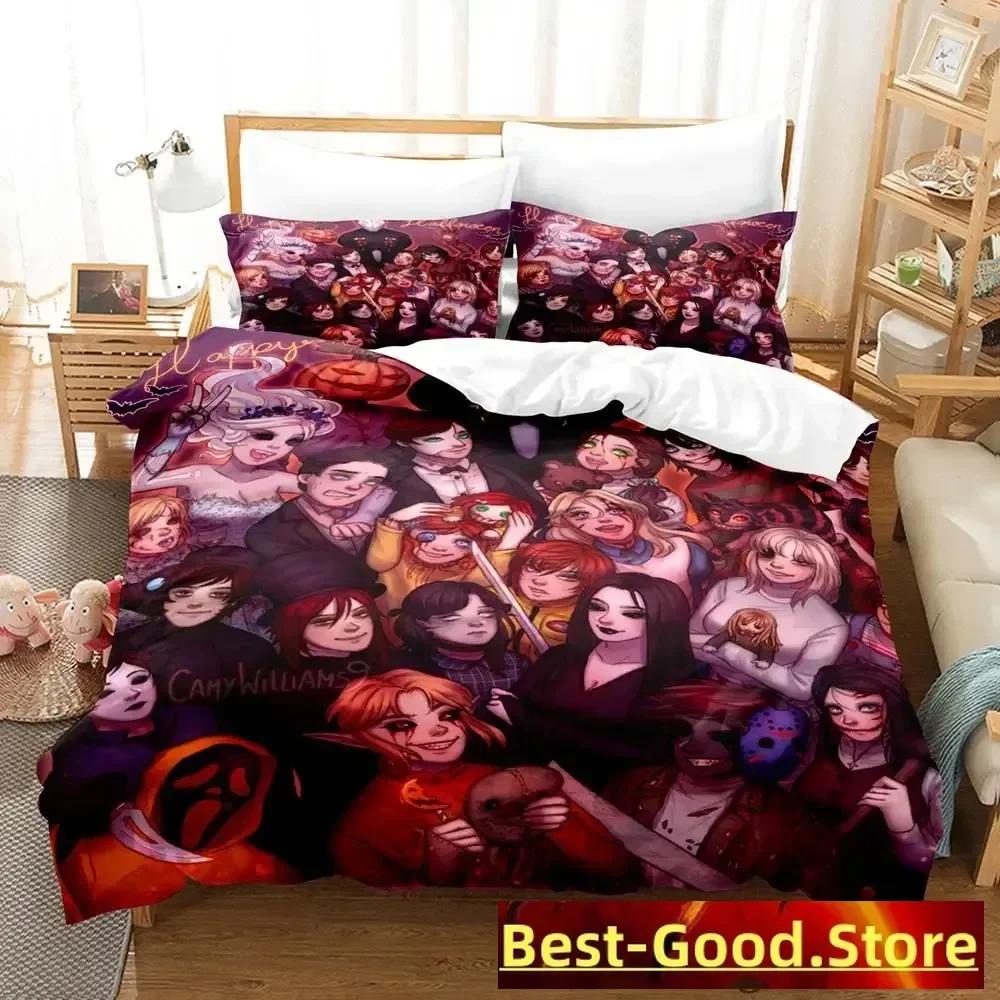 Jeff And Jane Creepypasta Printed Bed Set Duvet Cover Pillowcase Bedding Set Linen Sheet Quilt Cover Queen King Size Anime