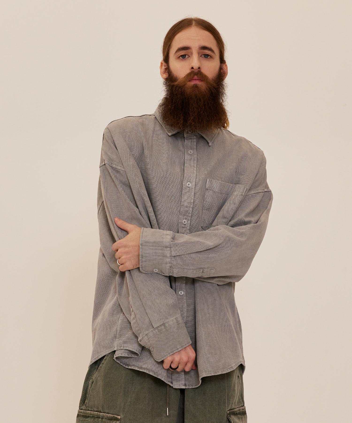 Cargo Bros Cb Archon Pigment Shirt Jacket (Grey) Free