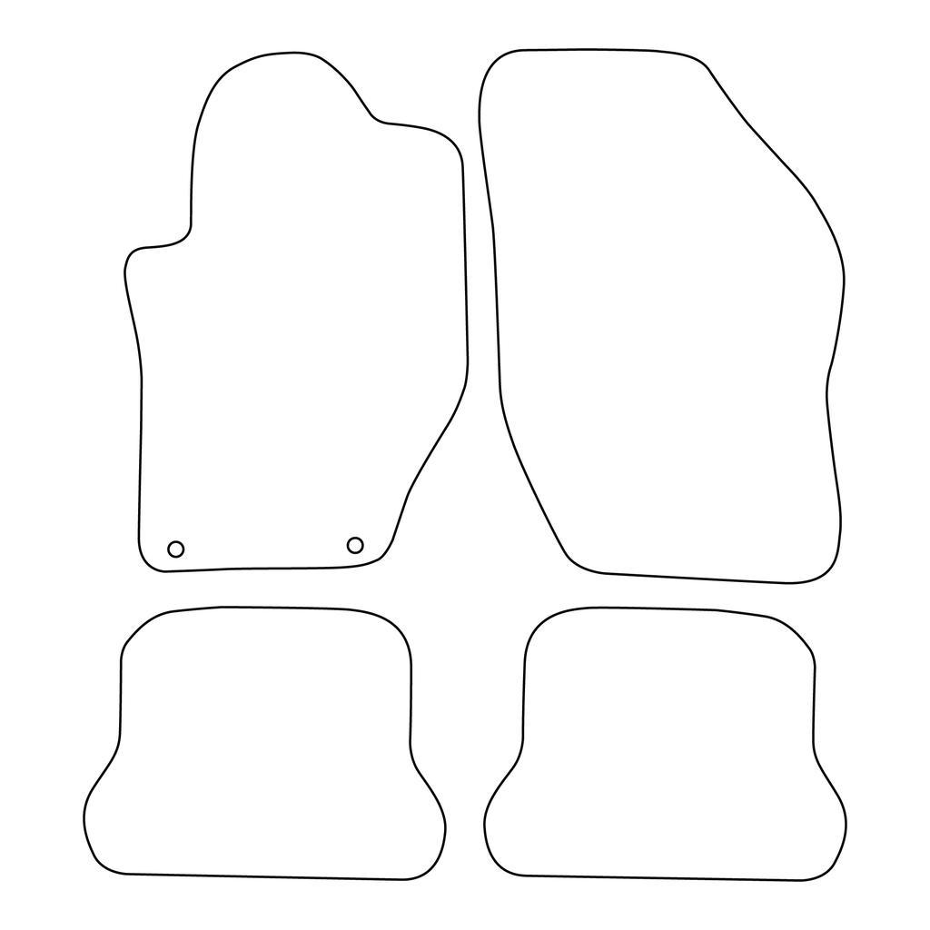 [BLM]PE011 Red - Set of Velour Floor Mats Suitable for Peugeot 308 CC 2009-2013 - Red Trim