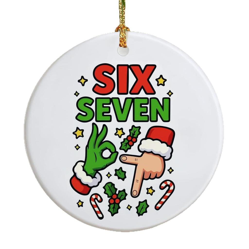Weißer runder Acryl-Weihnachtsanänger, einseitiges Design