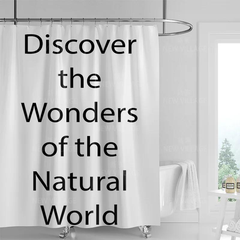 White Shower Curtain with Inspiring Quote for Bathroom Decor Perfect Gift Idea