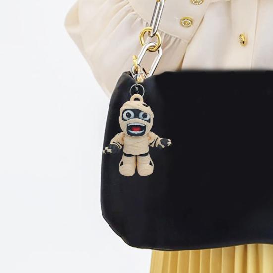 Halloween Mummy Statue 3D Printed Mummy Figurine Movable Joints Mummy Ornament Holiday Party Home Office Desktop Decoration