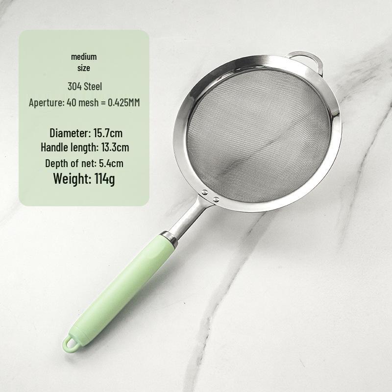 304 Stainless Steel Large Ladle with Wooden Handle and Double Ear, Kitchen Utensil Skimmer & Noodle Strainer.
