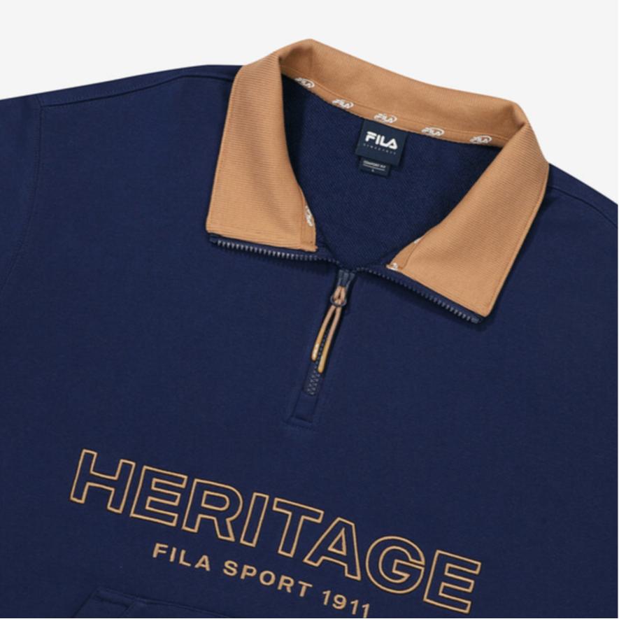 FILA Sweatshirts Unisex Blue Lapel Moderate Regular FS2POF3106X-NAY