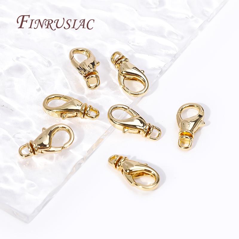 15.5*8MM 18K Gold Plated Metal Lobster Clasps High Quality Bracelet Connect Clasps For Jewelry Making Supplies DIY Accessories