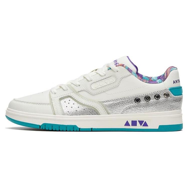 

New Anta AOYU Anti-Slip Wear-Resistant Low-Top Skateboard Shoes Men s White Silver Gray 112329231-1 43