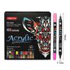 Professional Art Use48/72-Color Acrylic Paint Markers, Dual-Tip Fine And Brush Tip Pens, Suitable For Stone, Wood, Calligraphy