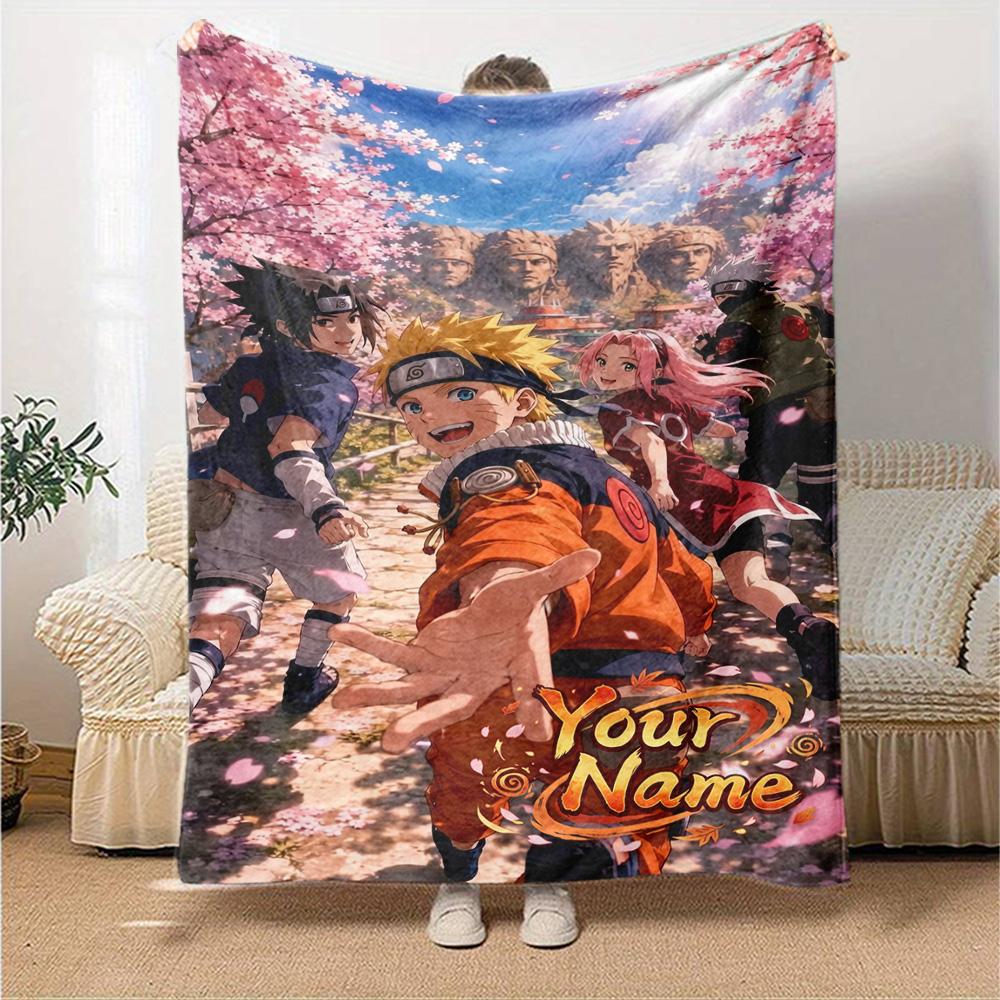 Naruto Character Personalized Name Blanket Multi-purpose Personalized Blanket Durable Comfort Throw For Living Room Office Office Chair Seaside