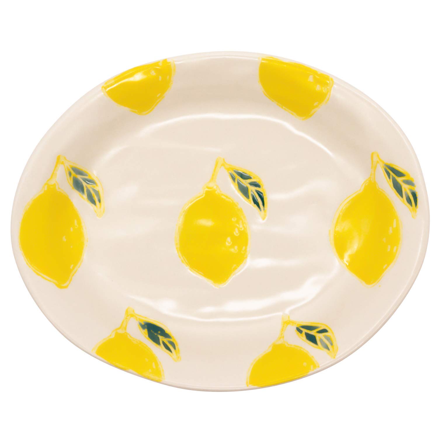 

24to3 Nishitomi Ceramics (Nishitomi) Hasami Ware Kikusho Kiln Fruit Oval Side Plate, Lemon, Approx. 17 x 14 cm, Product Code: 477871