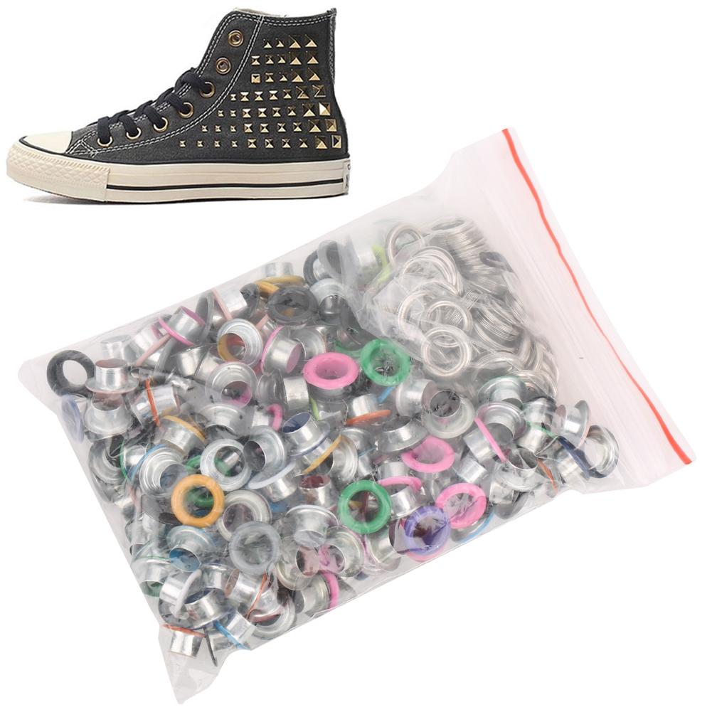 200 Sets Mixing Colored Metal Eyelets Grommets Leather Craft Scrapbooking Card Eyelets6MM