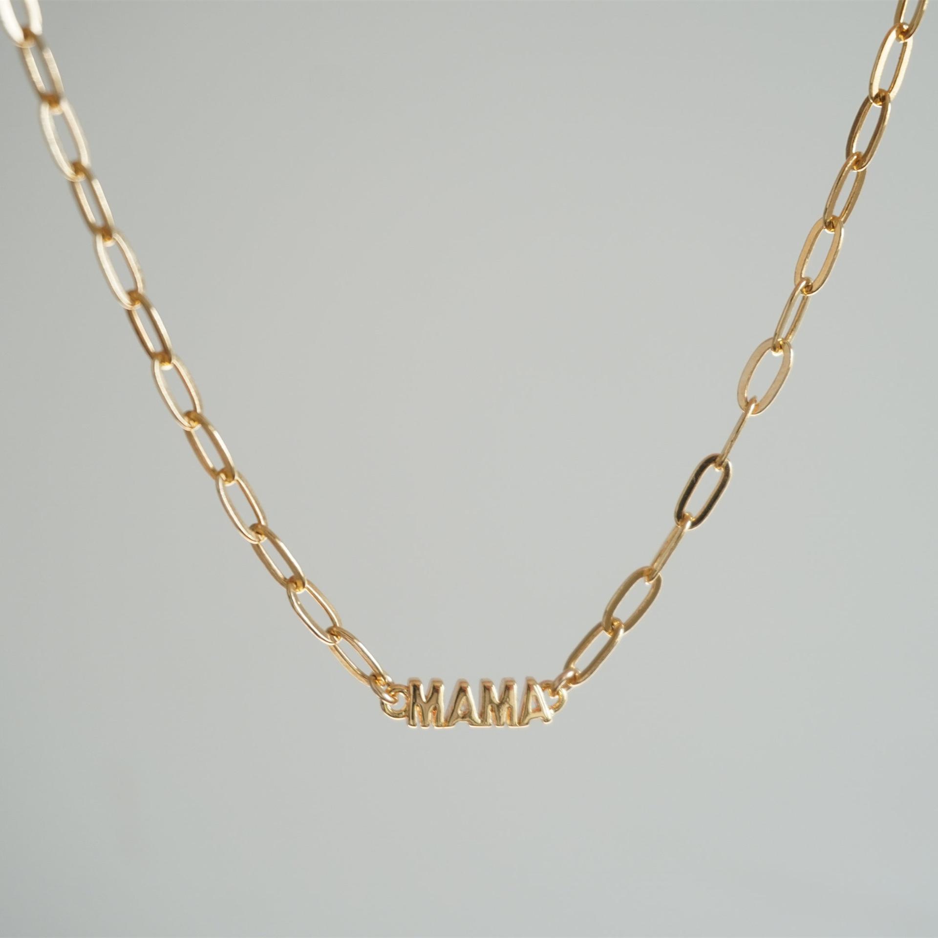 Qiuhan Mama Small Bracelet Necklace Stainless Steel Jewelry Custom Name Mini Set Bracelet золотой