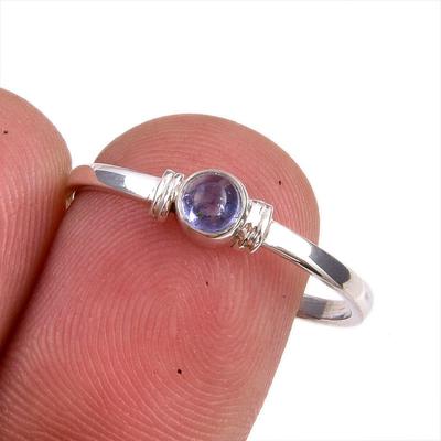Natural Tanzanite Gemstone 925 Solid Sterling Silver Jewelry Ring Size 8.5 l6P67