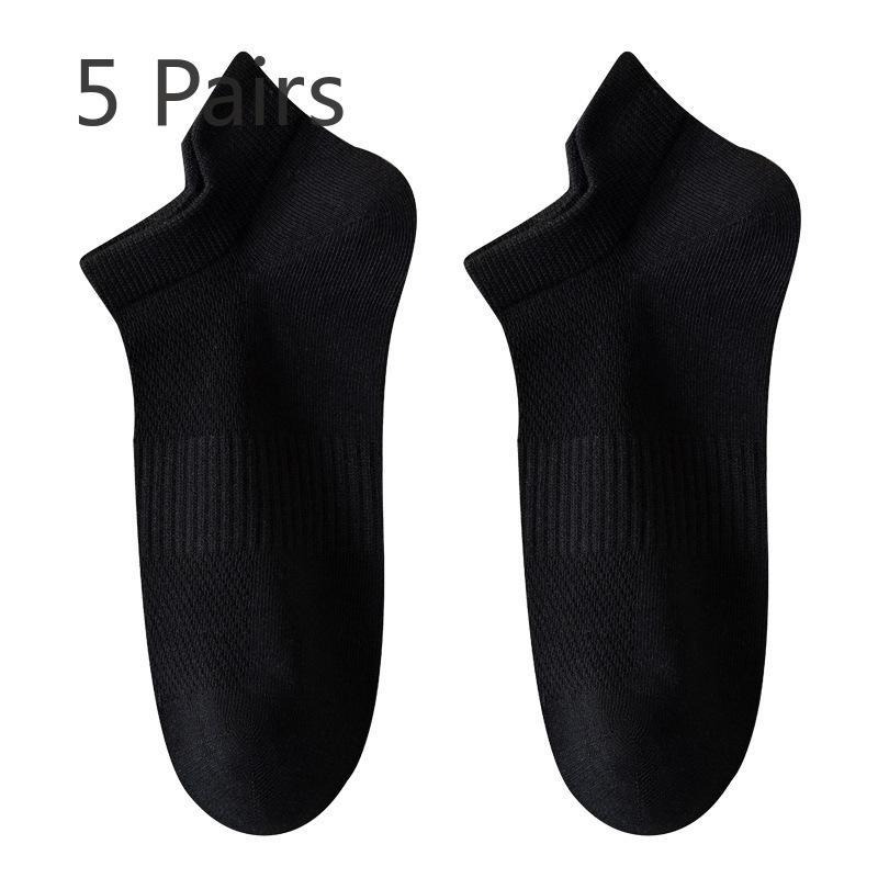 5 Pairs of Women's Spring and Summer Thin 7A Antibacterial Deodorant Mesh Sweet Cotton Short Boat Socks