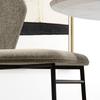 Set of 2 dining chairs padded seat in linen-look fabric stable steel legs modern design light brown