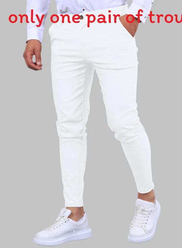 Mens Slim Fit Casual Pants With High Elastic Cotton Blend For Urban Streetwear