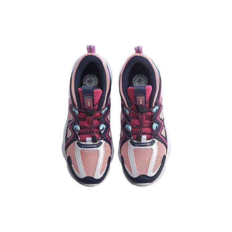 Li Ning Arc Series Non-Slip Shock Absorbing Wear-Resistant Breathable Low-Top Running Shoes Kids Running Shoes Pink Blue YKFQ054-4