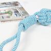 Dog Cotton Rope Toy Rope Knot Ball Chew Toy Interactive Tug-of-War Rope Toy with Grip Ring for Dogs Teeth Cleaning Boredom Relief