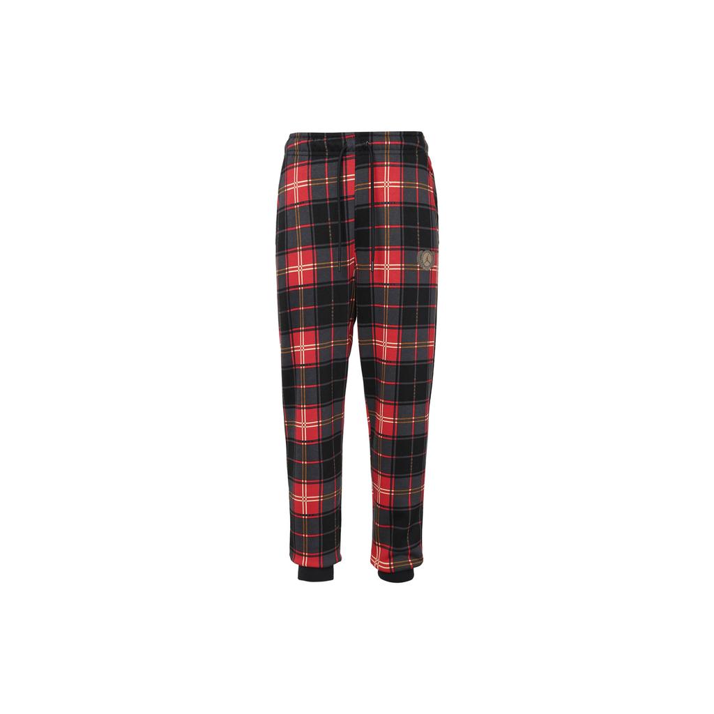 Jordan Logo Print Plaid Fleece Casual Pants Men Bottoms Multicolor DV9389-612