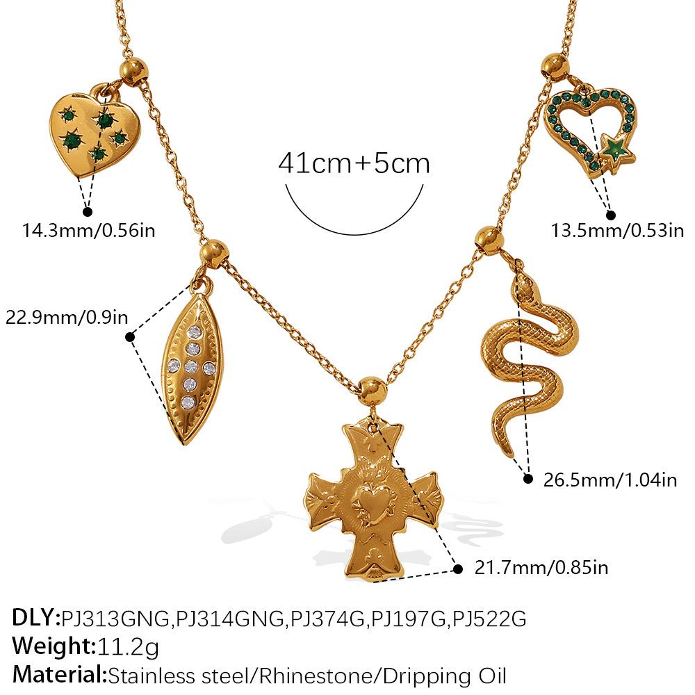 Niche seaside vacation style DIY mushroom pendant necklace stainless steel plated temperament necklace jewelry women