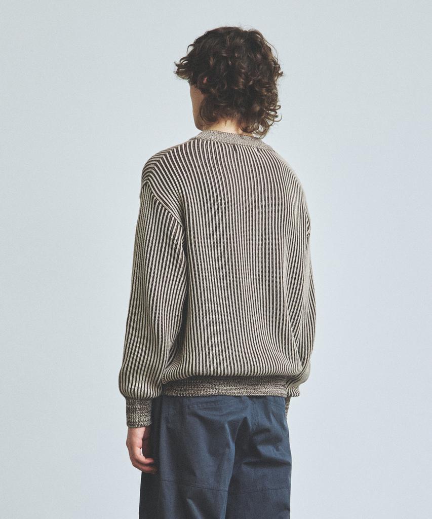 KNITTED Two-Tone Ribbed Logo Knit Brown