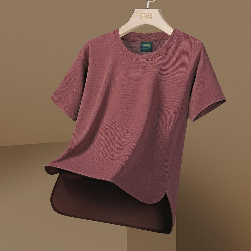 Erkek Yaz Kısa Kollu Tişört Rahat Nefes Alabilir Erkek Tişörtü Düz Renk Yuvarlak Yaka Spor Kısa Kollu Üst