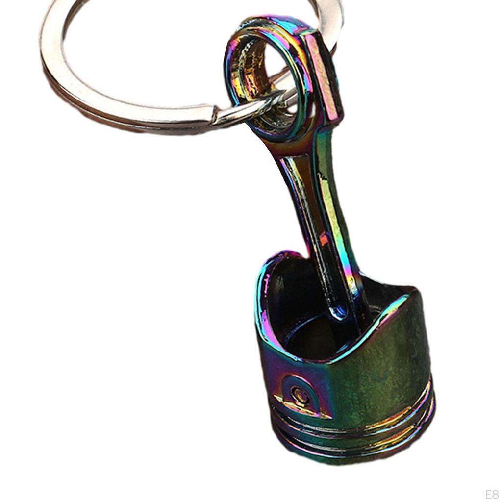 Car Engine Piston Style Keychain Keyring Zinc Alloy Auto Parts for Handbag Wallet