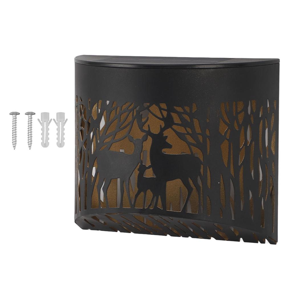 Outdoor Wall Light Solar Powered Wall Mounted Plastic and Iron LED Front Door Light for Patio Porch
