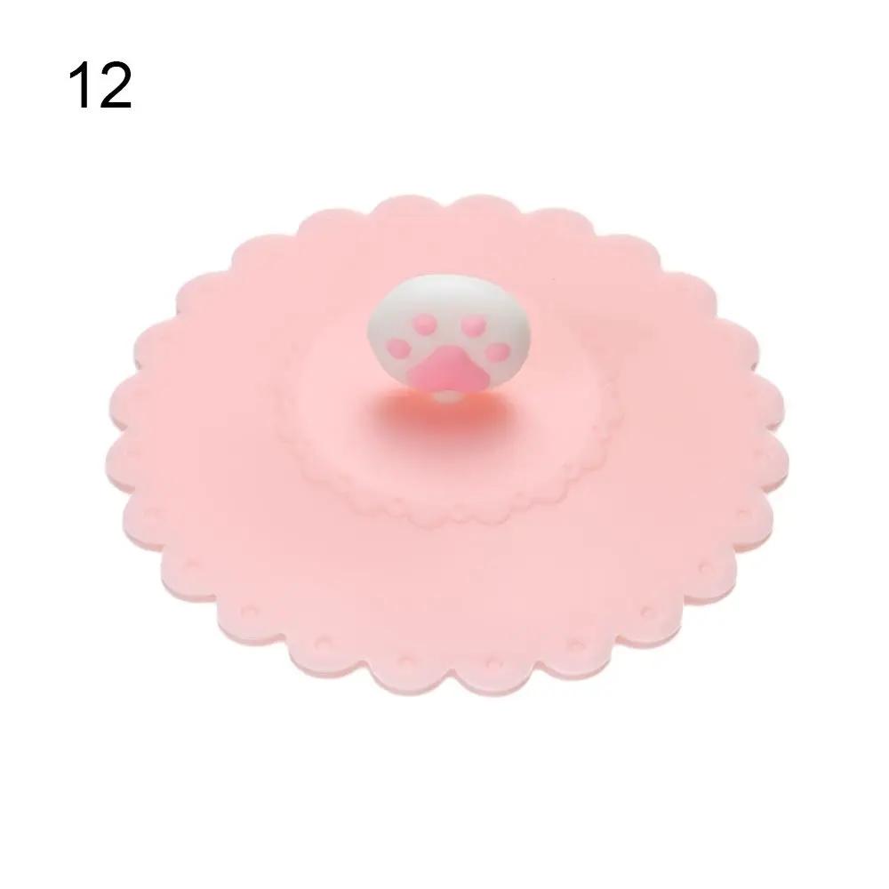 1Pcs Transparent Cartoon Cute Silicone Cup Cover Heat-resistant Leak Proof Sealed Lids Cap Dustproof Cup Cover Tea Coffee Lids