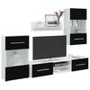 Vidaxl 5-El. Zestaw Mebli Tv Z Led, Czarny