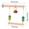 Wood Bird Swing Funny Bell-Attached Parrot Perch Natural Training Stand Holder Exercise Stand Bird Play Gym For Parakeet Conure