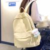 School Bag Elementary School Girls High School Students High Quality Fashion School Backpack Junior High School Students Solid Color Backpack
