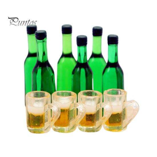 

10 шт./компл. 1:12 кукольный домик, миниатюрная игрушка, бутылка для пива, вина, напитка, чашка, модельный комплект, чашка для бутылки, фигурки, аксессуары для кухни и гостиной 1 Set