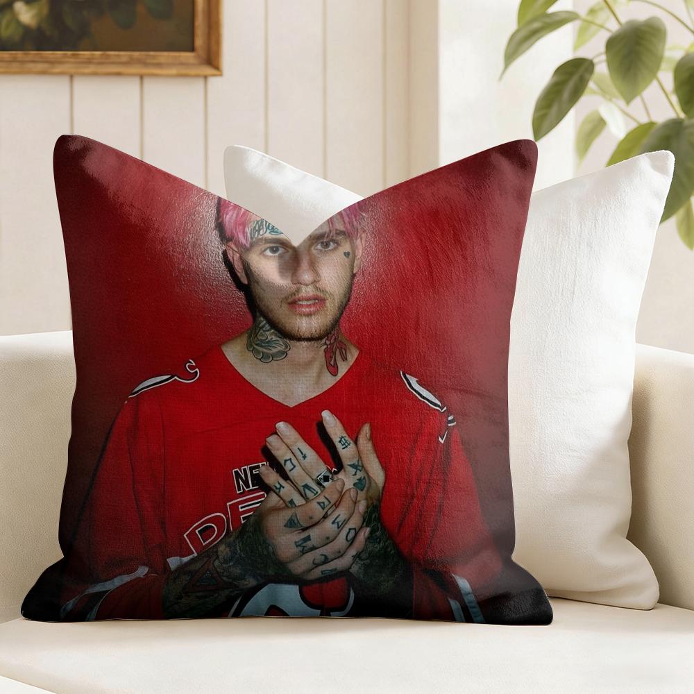Rapper Llil Peep Cushion Cover Natural Linen Double Sided Print Throw Pillow Case for Sofa Couch Home Decor