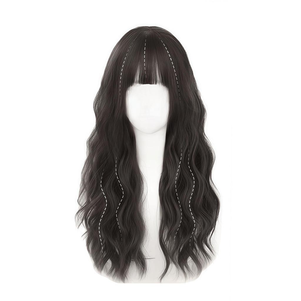 Women's Youthful Egg Curl Long Curly Wig - Natural, Fluffy, Medium Length