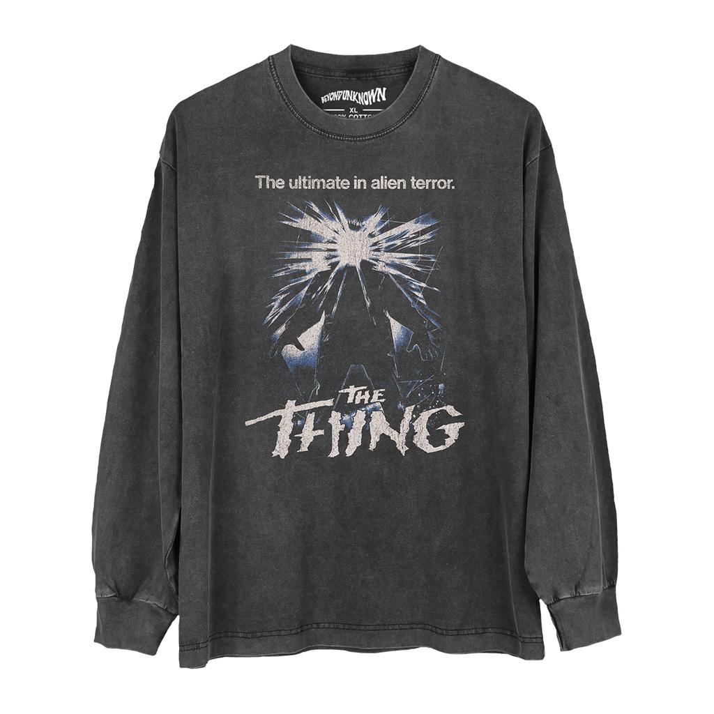 Maglietta The Thing John Carpenter Horror SiFi Film Culto They Live Principe delle Tenebre Top da Uomo Cotone Camicia Stampata Retrò