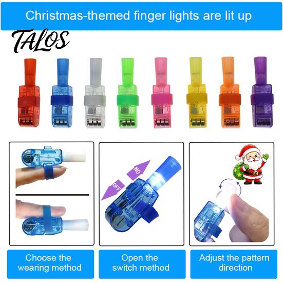 Snowman Reindeer Finger Lamps 24Pcs Christmas Projector Rings, LED Light‑Up Lights, Projection Rings for Kids Xmas Party Favors, Adjustable Stocking
