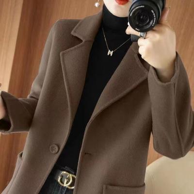 Women's Woolen Cashmere Coat Autumn and Winter Mid-length Woolen Woolen Casual Style Coat