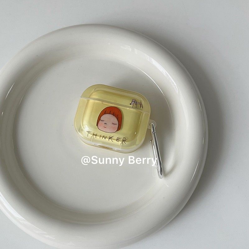 

Cute Orange Hair Cartoon Girl Suitable for Airpodspro Bluetooth Earbuds Case Airpods4/3 Protective Case Apple Second Generation Earphone Case airpods pro2 pro2 and pro Neutral, mind carefully