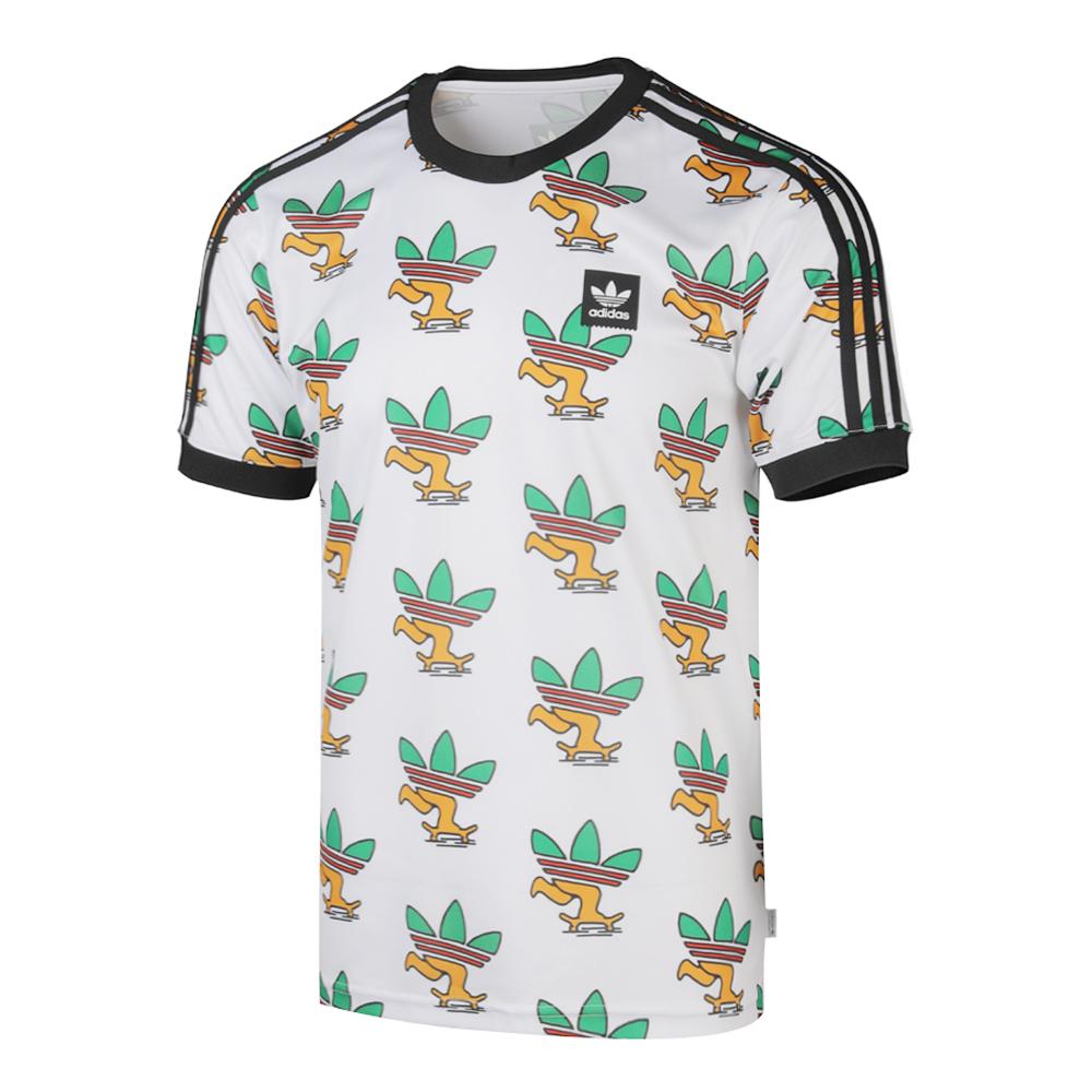 Adidas Originals Trefoil Series Sk8 Trefoil Jersey Crew Neck Short Sleeve T-Shirt Men Tops White FM7321